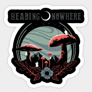 Heading Nowhere Blue/Red Planet Sticker